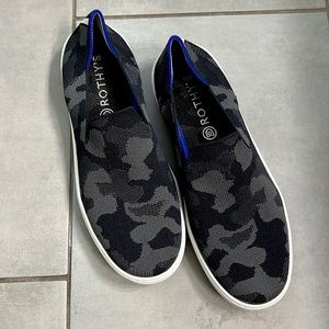 Rothys black camo slip on sneaker